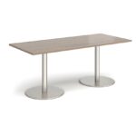 DAMS Monza rectangular dining table with flat round base 1800mm x 800mm-34972