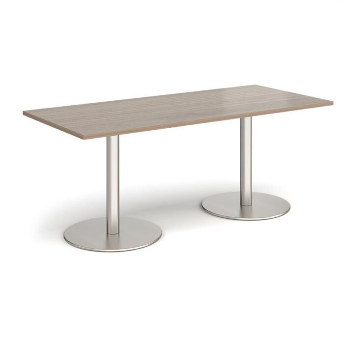 DAMS Monza rectangular dining table with flat round base 1800mm x 800mm-34972
