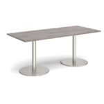 DAMS Monza rectangular dining table with flat round base 1800mm x 800mm-34970