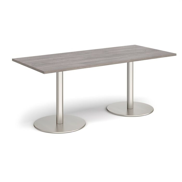 DAMS Monza rectangular dining table with flat round base 1800mm x 800mm-34970