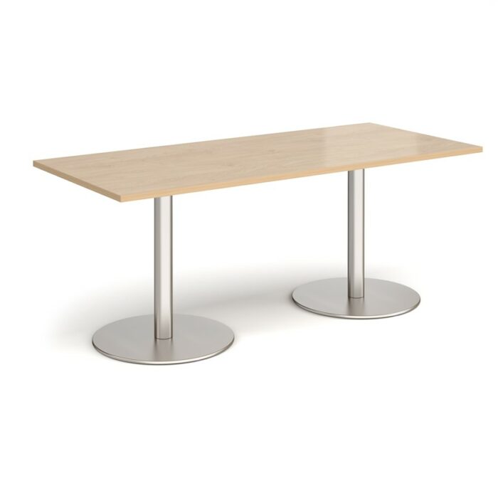 DAMS Monza rectangular dining table with flat round base 1800mm x 800mm-34973