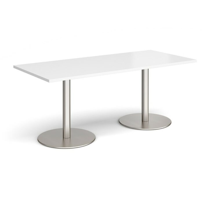 DAMS Monza rectangular dining table with flat round base 1800mm x 800mm-34969