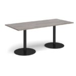 DAMS Monza rectangular dining table with flat round base 1800mm x 800mm-34968