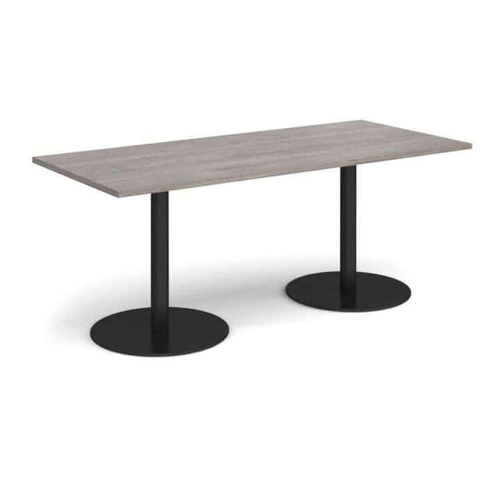 DAMS Monza rectangular dining table with flat round base 1800mm x 800mm-34968