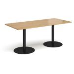 DAMS Monza rectangular dining table with flat round base 1800mm x 800mm-34967