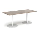 DAMS Monza rectangular dining table with flat round base 1800mm x 800mm-34982