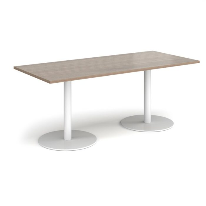 DAMS Monza rectangular dining table with flat round base 1800mm x 800mm-34982