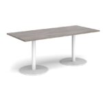 DAMS Monza rectangular dining table with flat round base 1800mm x 800mm-34980