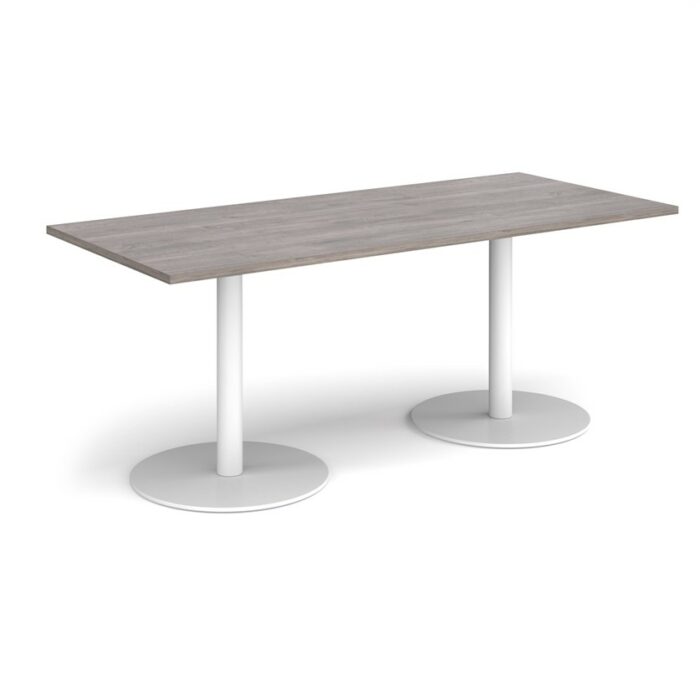 DAMS Monza rectangular dining table with flat round base 1800mm x 800mm-34980