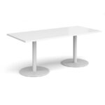 DAMS Monza rectangular dining table with flat round base 1800mm x 800mm-34979