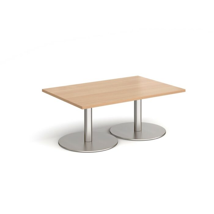 DAMS Monza rectangular coffee table with flat round bases 1200mm x 800mm-34669