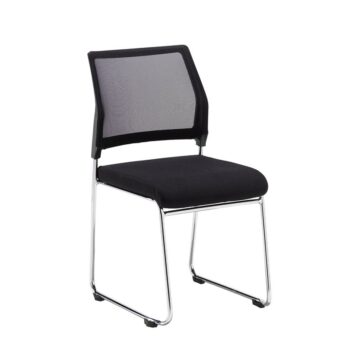 BIG DEALS DAMS Quavo black mesh back multi-purpose chair with black fabric seat and chrome wire frame (pack of 4)-0