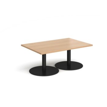 DAMS Monza rectangular coffee table with flat round bases 1200mm x 800mm-0