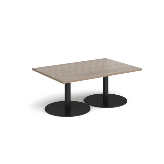 DAMS Monza rectangular coffee table with flat round bases 1200mm x 800mm-34661