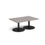 DAMS Monza rectangular coffee table with flat round bases 1200mm x 800mm-34659