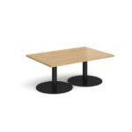 DAMS Monza rectangular coffee table with flat round bases 1200mm x 800mm-34658