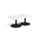 DAMS Monza rectangular coffee table with flat round bases 1200mm x 800mm-34660