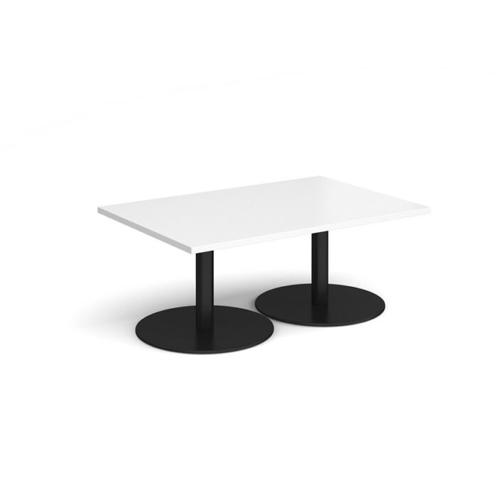 DAMS Monza rectangular coffee table with flat round bases 1200mm x 800mm-34660