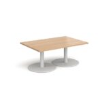 DAMS Monza rectangular coffee table with flat round bases 1200mm x 800mm-34675