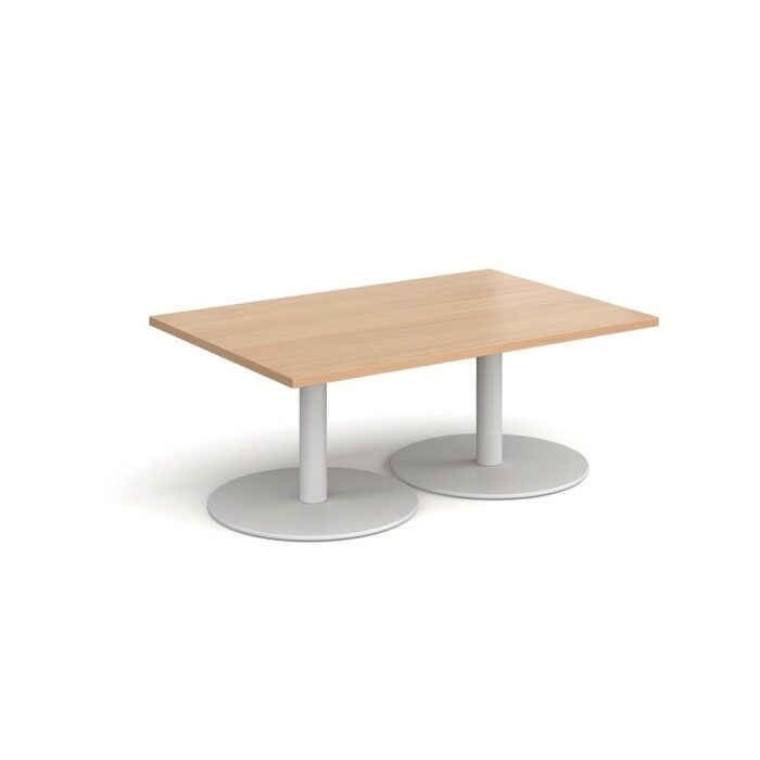 DAMS Monza rectangular coffee table with flat round bases 1200mm x 800mm-34675