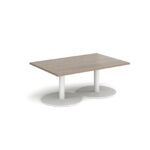 DAMS Monza rectangular coffee table with flat round bases 1200mm x 800mm-34676