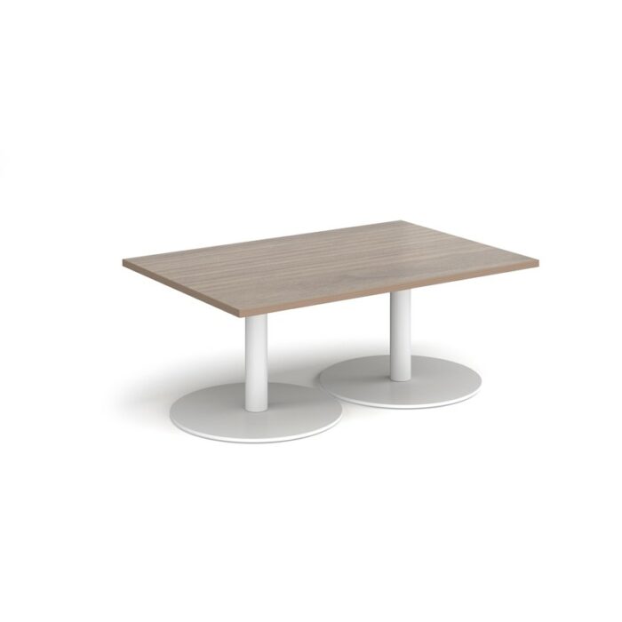 DAMS Monza rectangular coffee table with flat round bases 1200mm x 800mm-34676