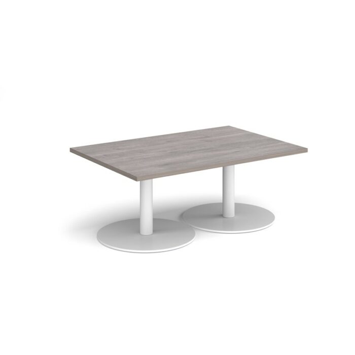 DAMS Monza rectangular coffee table with flat round bases 1200mm x 800mm-34674