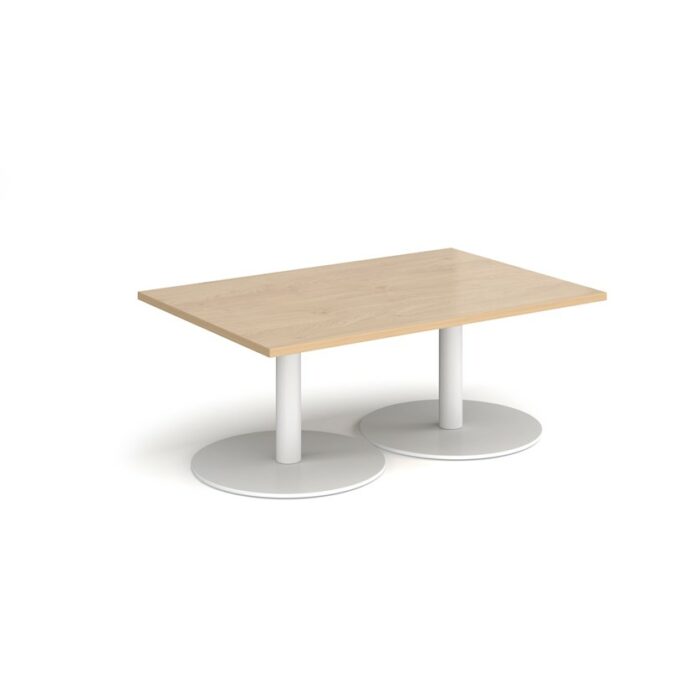 DAMS Monza rectangular coffee table with flat round bases 1200mm x 800mm-34673