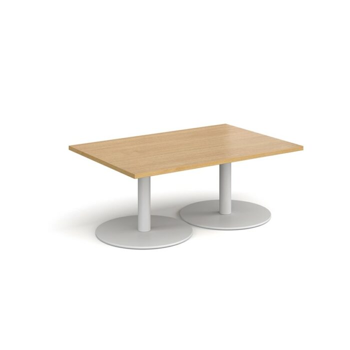 DAMS Monza rectangular coffee table with flat round bases 1200mm x 800mm-34672