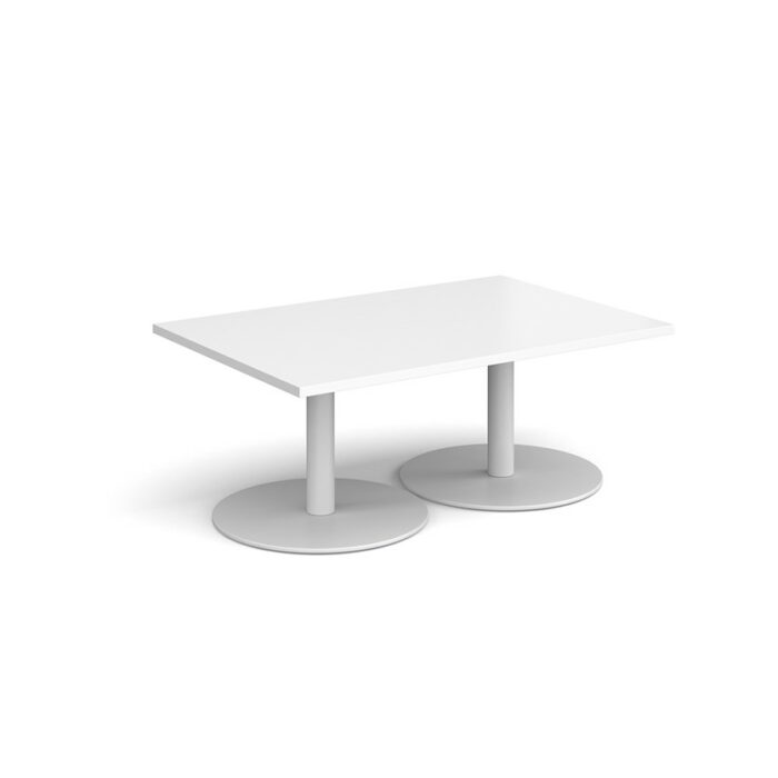 DAMS Monza rectangular coffee table with flat round bases 1200mm x 800mm-34671