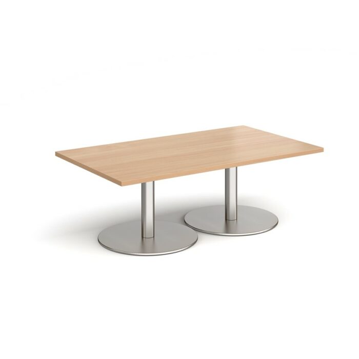 DAMS Monza rectangular coffee table with flat round bases 1400mm x 800mm-34709