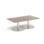 DAMS Monza rectangular coffee table with flat round bases 1400mm x 800mm-34710