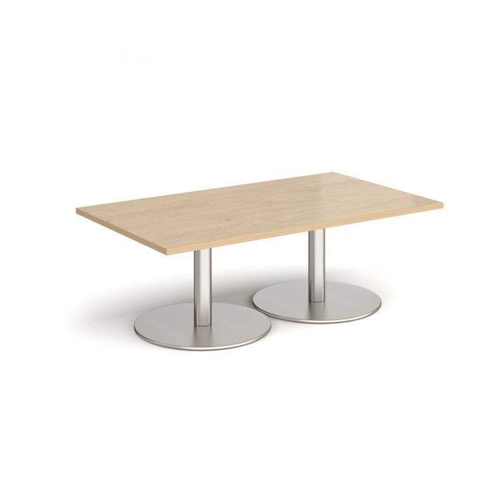 DAMS Monza rectangular coffee table with flat round bases 1400mm x 800mm-34707