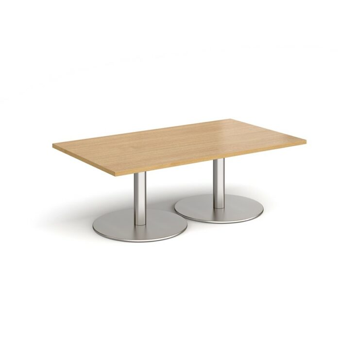 DAMS Monza rectangular coffee table with flat round bases 1400mm x 800mm-34706