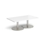 DAMS Monza rectangular coffee table with flat round bases 1400mm x 800mm-34705