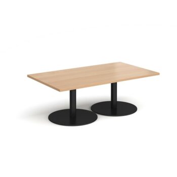 DAMS Monza rectangular coffee table with flat round bases 1400mm x 800mm-0