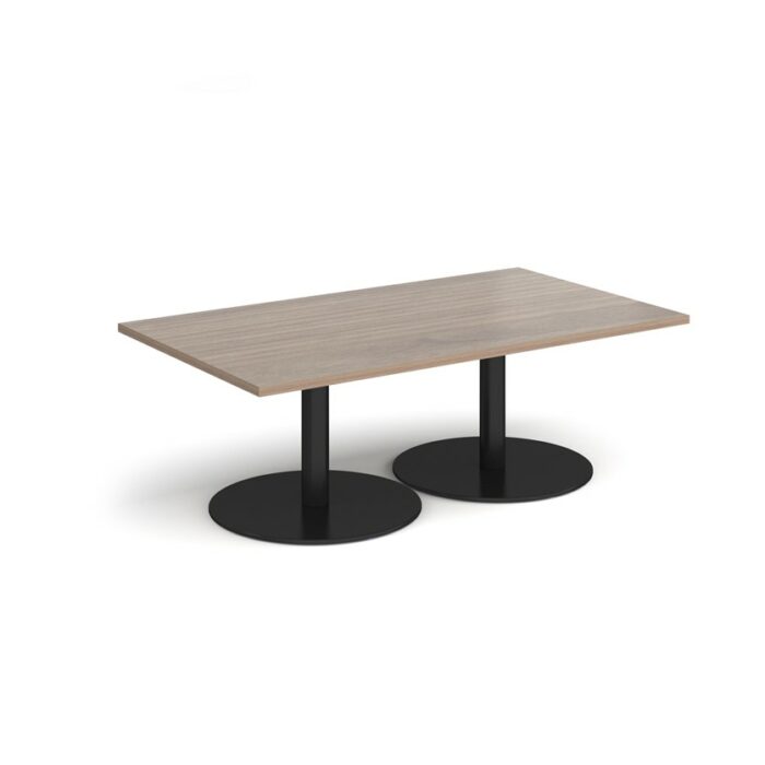 DAMS Monza rectangular coffee table with flat round bases 1400mm x 800mm-34701