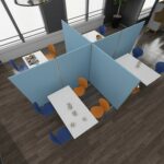 DAMS Floor standing fabric screen 1500mm high x 1600mm wide-33758