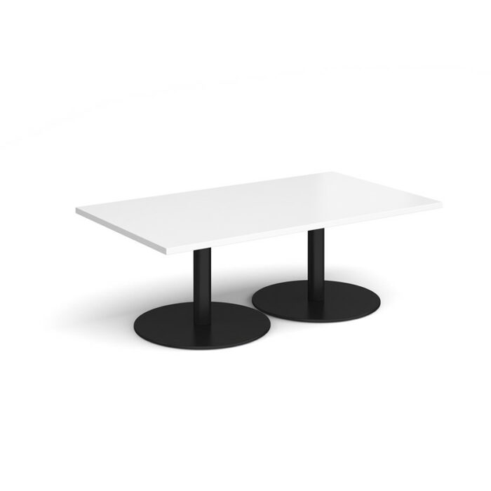 DAMS Monza rectangular coffee table with flat round bases 1400mm x 800mm-34699