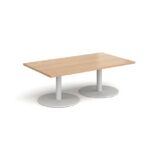 DAMS Monza rectangular coffee table with flat round bases 1400mm x 800mm-34712