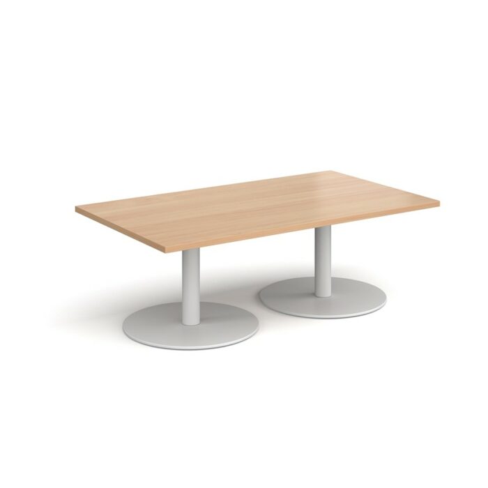 DAMS Monza rectangular coffee table with flat round bases 1400mm x 800mm-34712