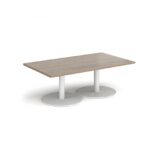 DAMS Monza rectangular coffee table with flat round bases 1400mm x 800mm-34711