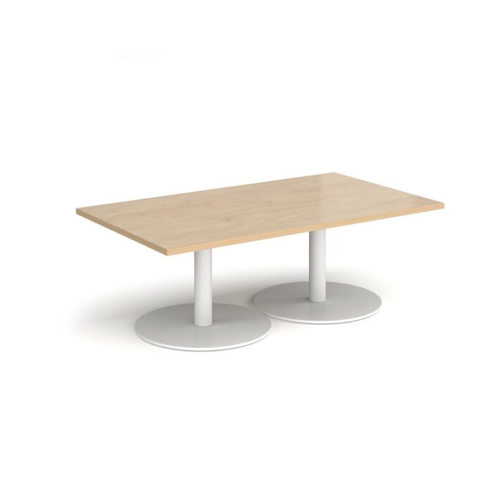 DAMS Monza rectangular coffee table with flat round bases 1400mm x 800mm-34714