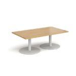 DAMS Monza rectangular coffee table with flat round bases 1400mm x 800mm-34713