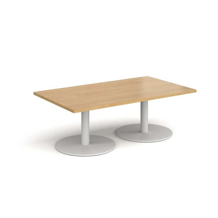 DAMS Monza rectangular coffee table with flat round bases 1400mm x 800mm-34713