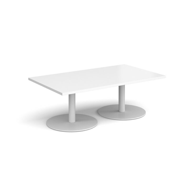 DAMS Monza rectangular coffee table with flat round bases 1400mm x 800mm-34716