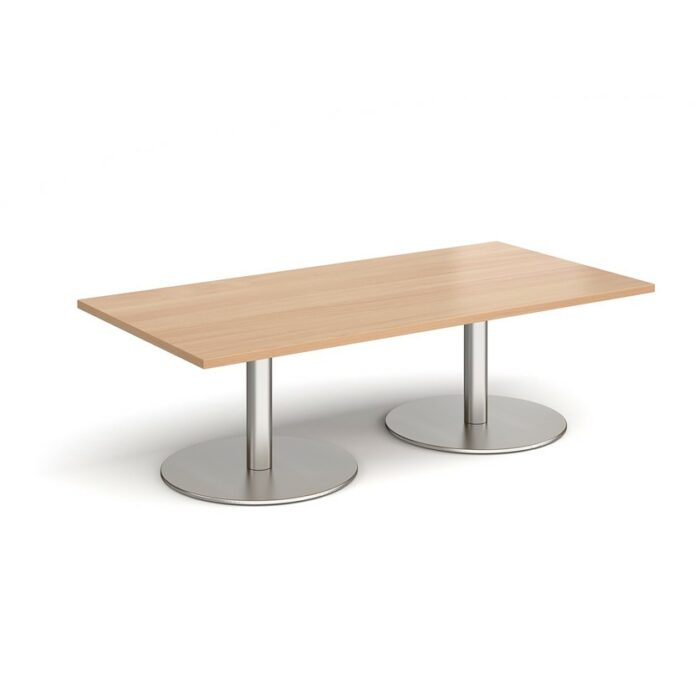 DAMS Monza rectangular coffee table with flat round bases 1600mm x 800mm-34750
