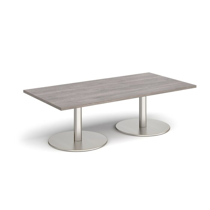 DAMS Monza rectangular coffee table with flat round bases 1600mm x 800mm-34748