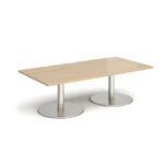DAMS Monza rectangular coffee table with flat round bases 1600mm x 800mm-34747