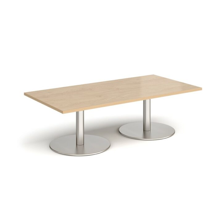 DAMS Monza rectangular coffee table with flat round bases 1600mm x 800mm-34747